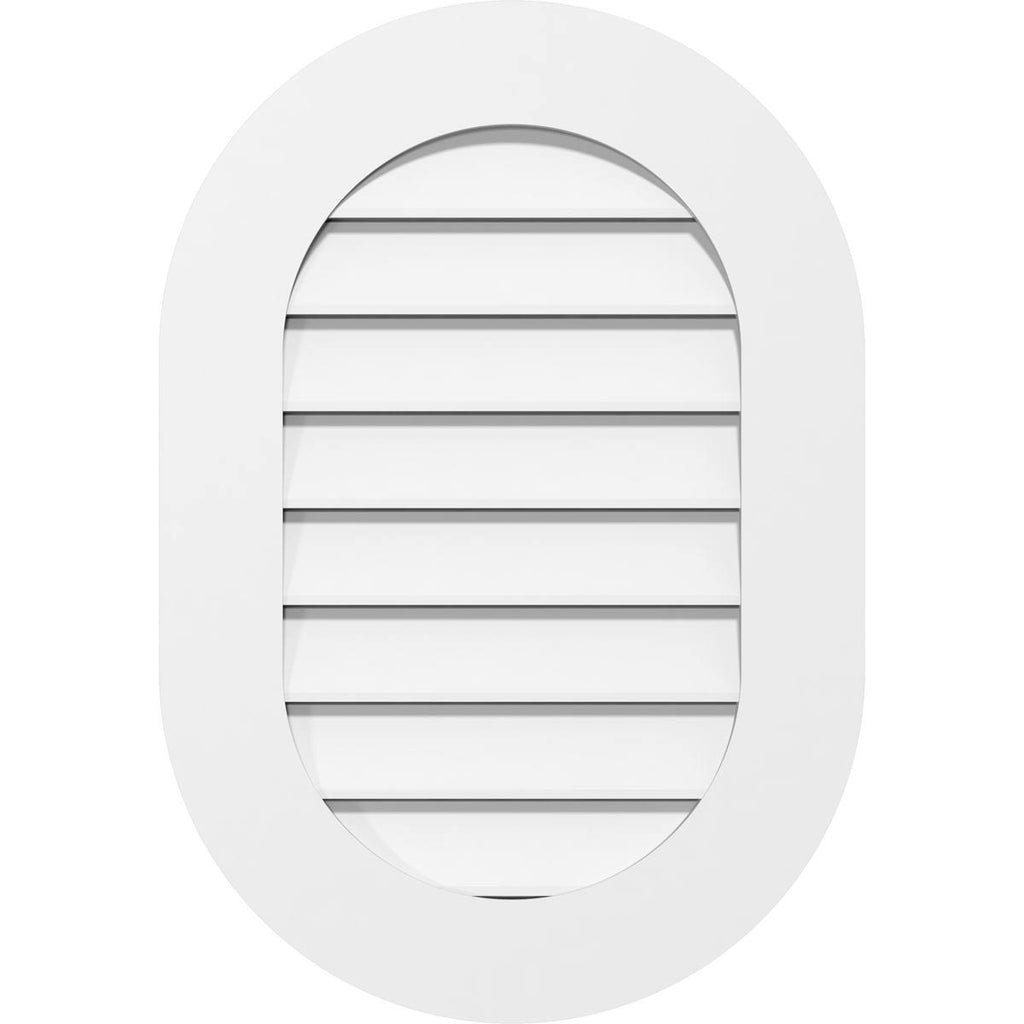 18x22W x 38x22H Vertical Round Ended Surface Mount PVC Gable Vent A3685
