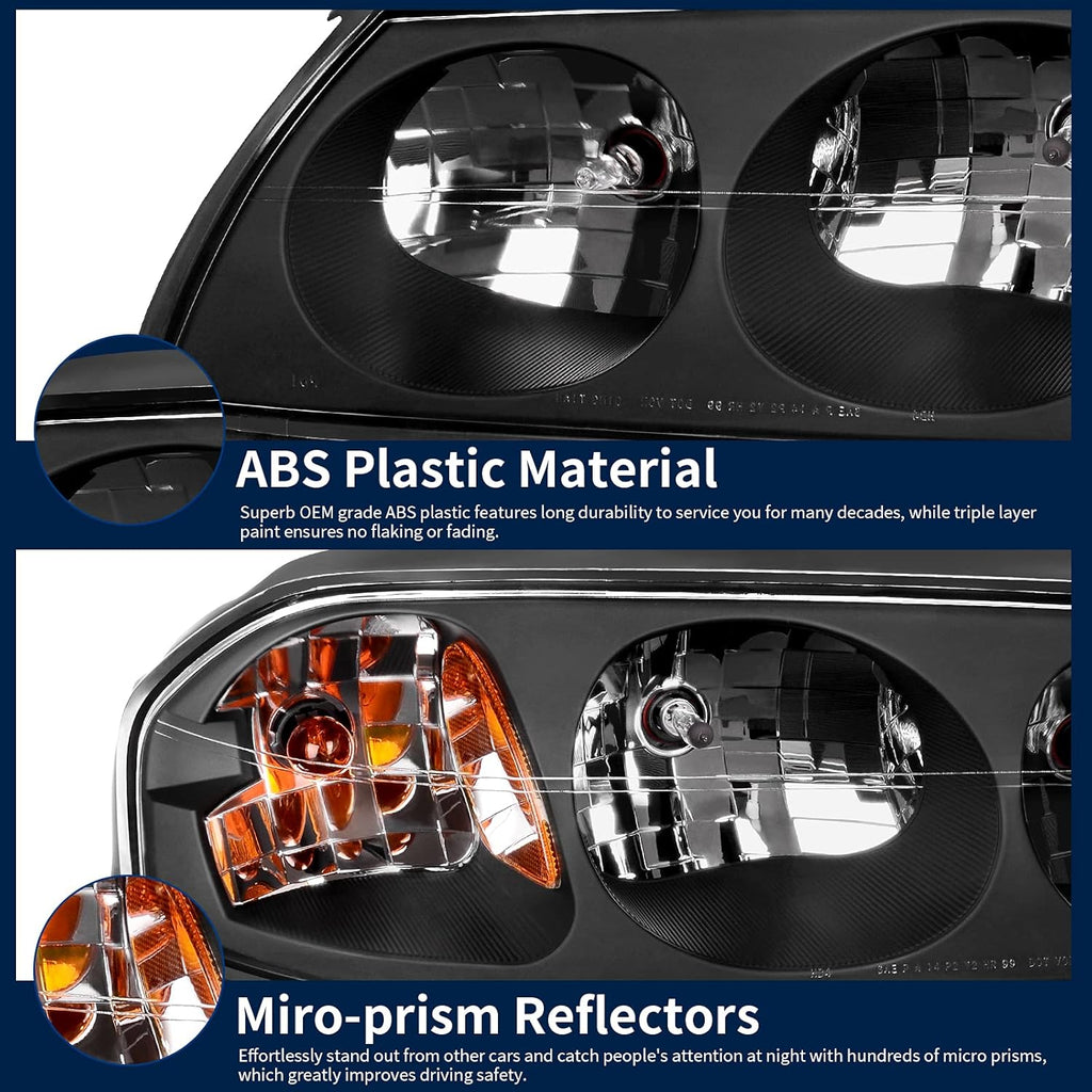 Headlight Assembly Compatible with 2000-2005 Chevy Impala M9909