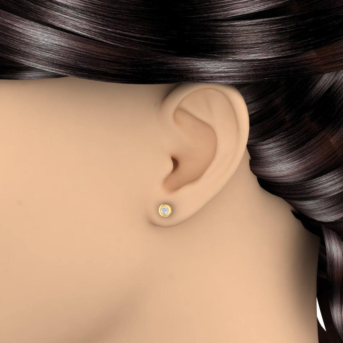 10K Yellow Gold Diamond Stud Earrings T59290