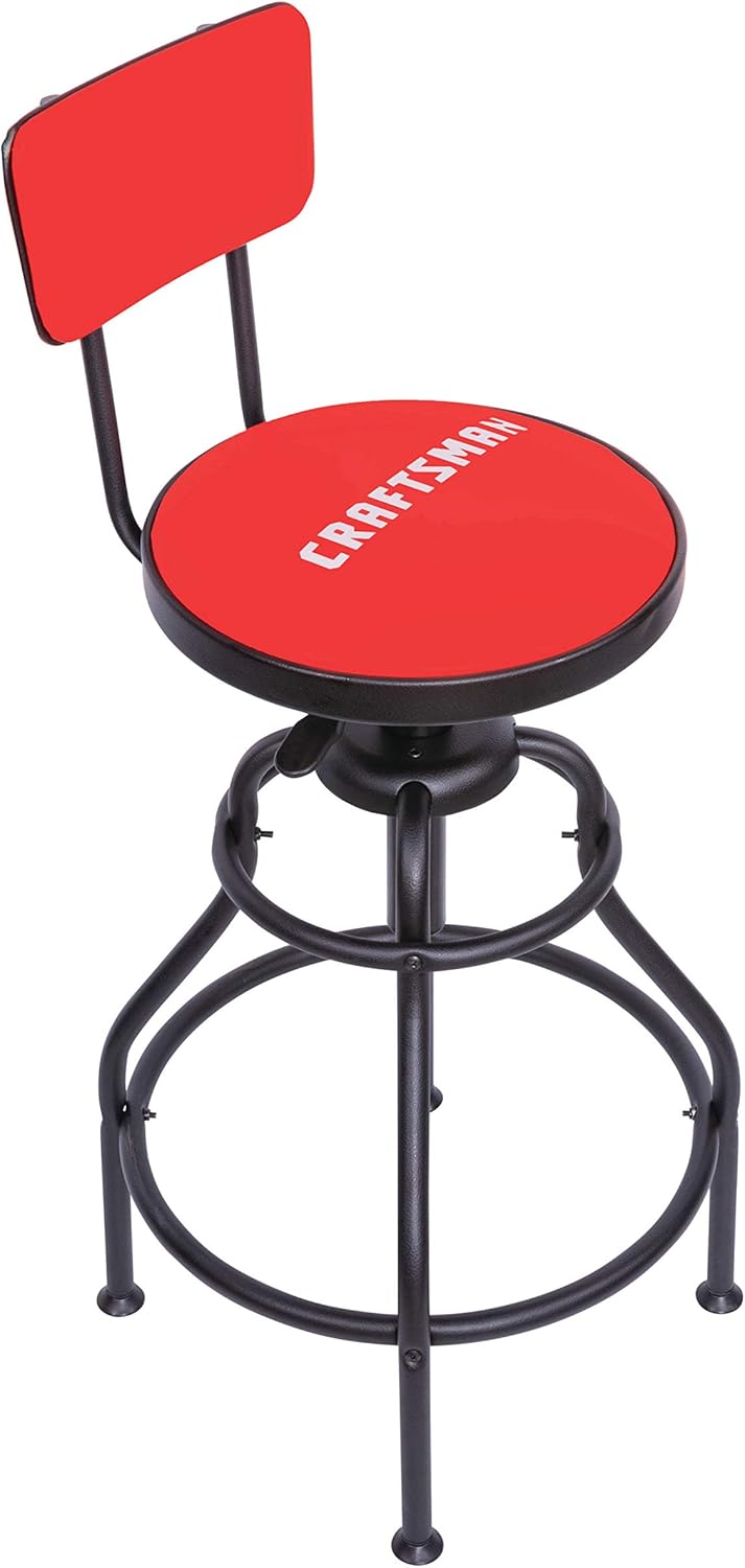 Adjustable Height Work Shop Stool with Padded Vinyl Seat Z9370