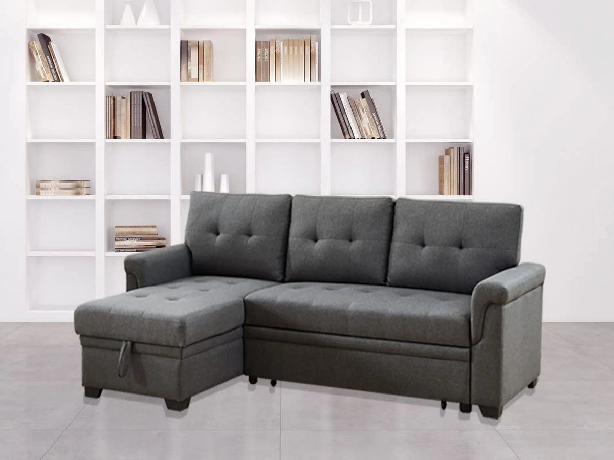 84” Reversible Sectional Sleeper Sofa Couch E370