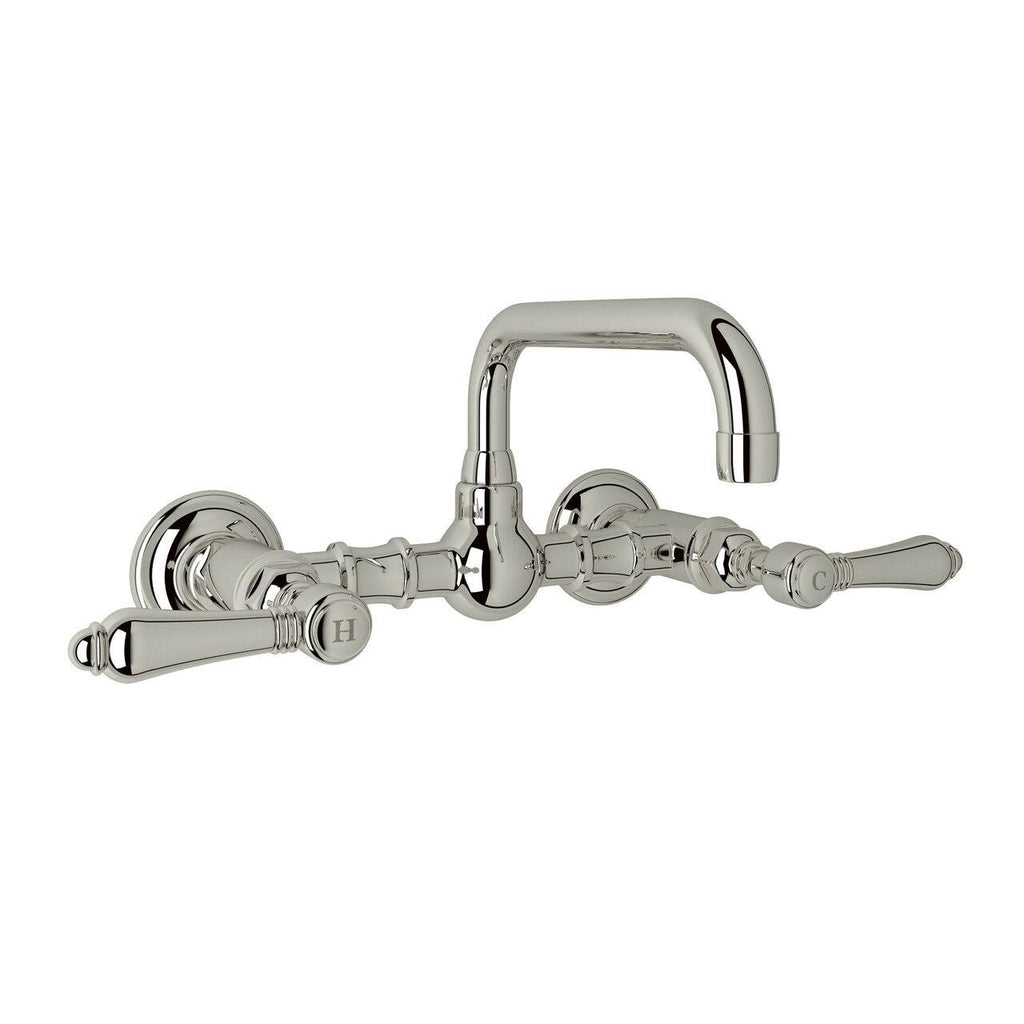 Polished Nickel Wall Mount Bridge Bathroom Faucet F661