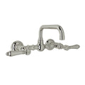 Polished Nickel Wall Mount Bridge Bathroom Faucet F661