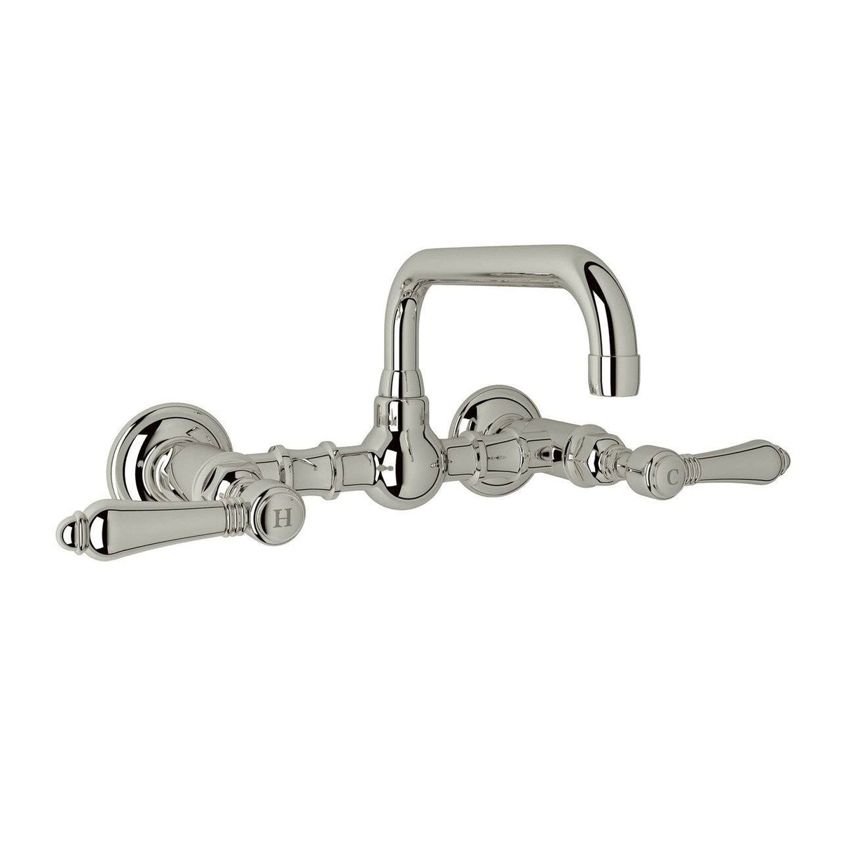 Polished Nickel Wall Mount Bridge Bathroom Faucet F661