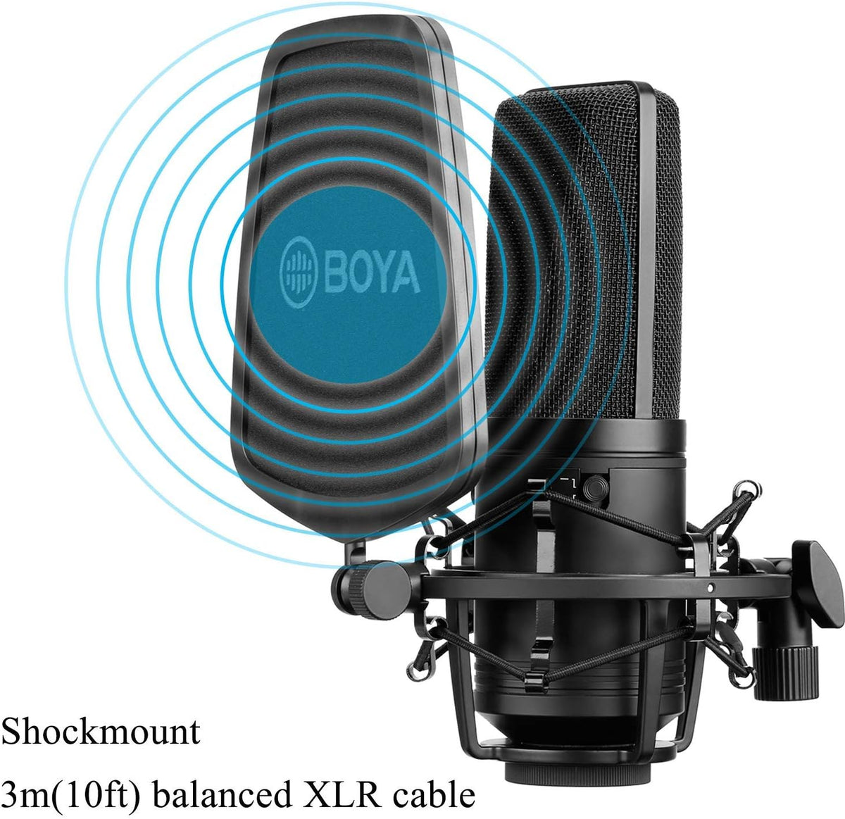 Large Diaphragm Multi-Pattern Studio Condenser Microphone with Shock Mount, Pop Filter, and XLR Cable M89248