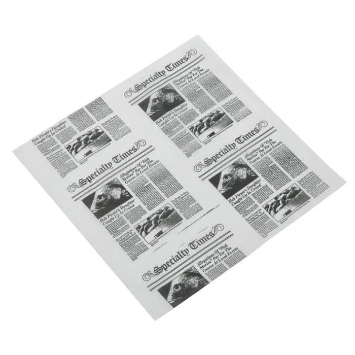 Newspaper Print Sandwich Wrap Paper - 1000/Pack O227446