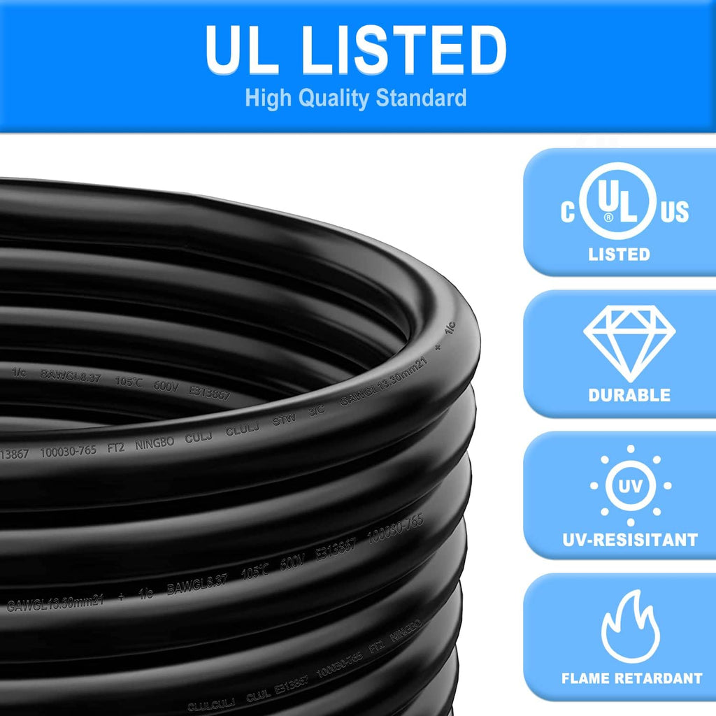 30 Amp 25 Feet RV Extension Cord with Polarity LED Light, Grip Handle, Twist Locking, STW 10AWG 3 Wire, NEMA TT-30P to L5-30R, Pack of 2 V424