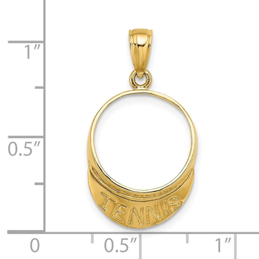 14k Yellow Gold Tennis Visor Pendant S55172