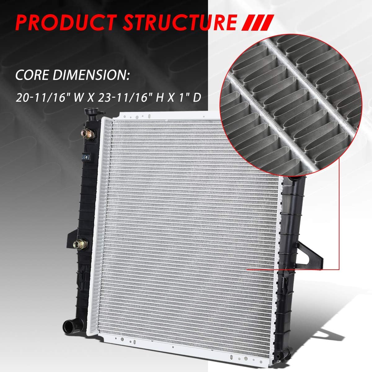 1-Row Cooling Radiator Aluminum Core R3977