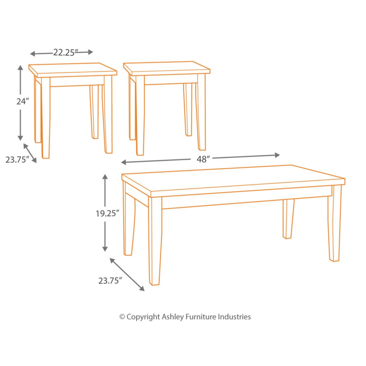 Black Faux Marble 3-Piece Occasional Table Set K5750