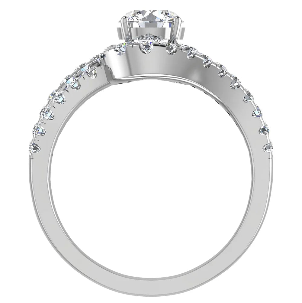14K White Gold Diamond Engagement Ring 1.25 CT R684