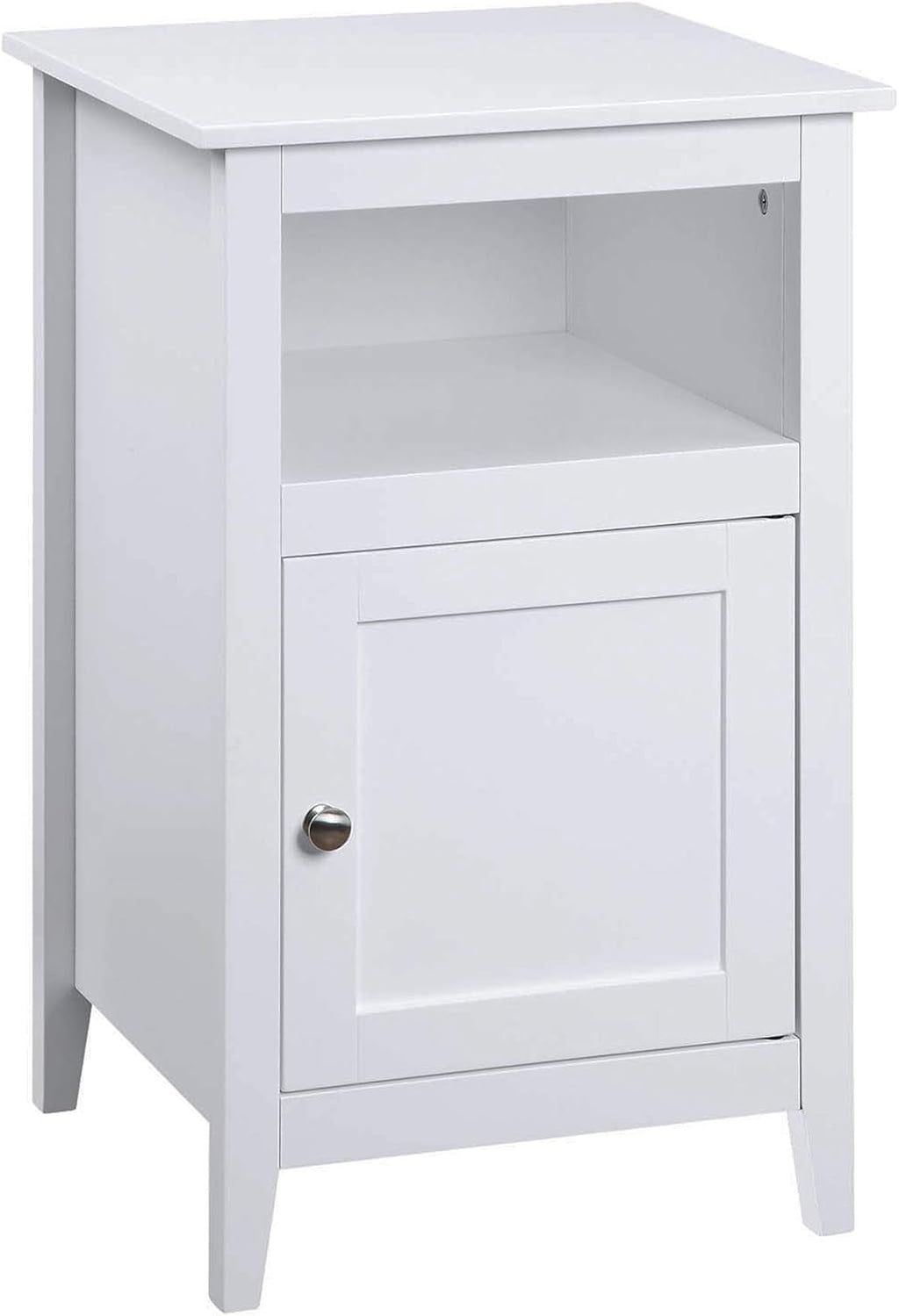 White Storage Cabinet End Table with Shelf K17560