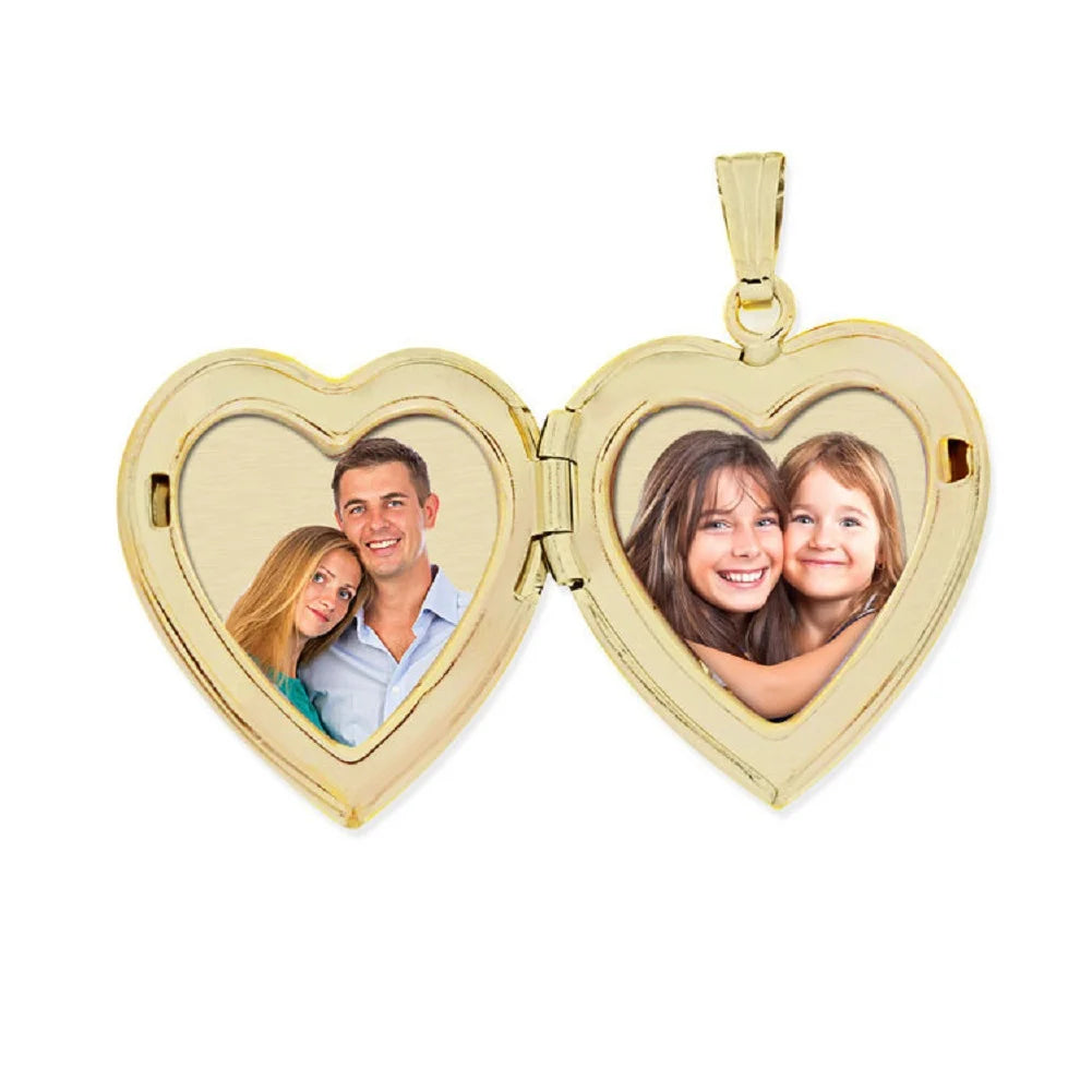 Solid 14K Yellow Gold Sweetheart Locket Necklace Pendants O124