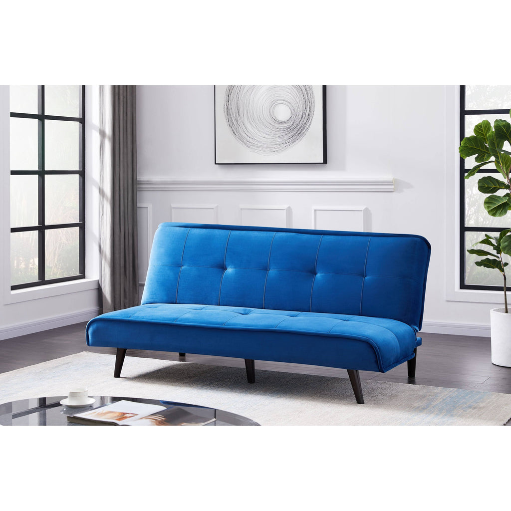 Navy Blue Velvet Convertible Sofa Q319759
