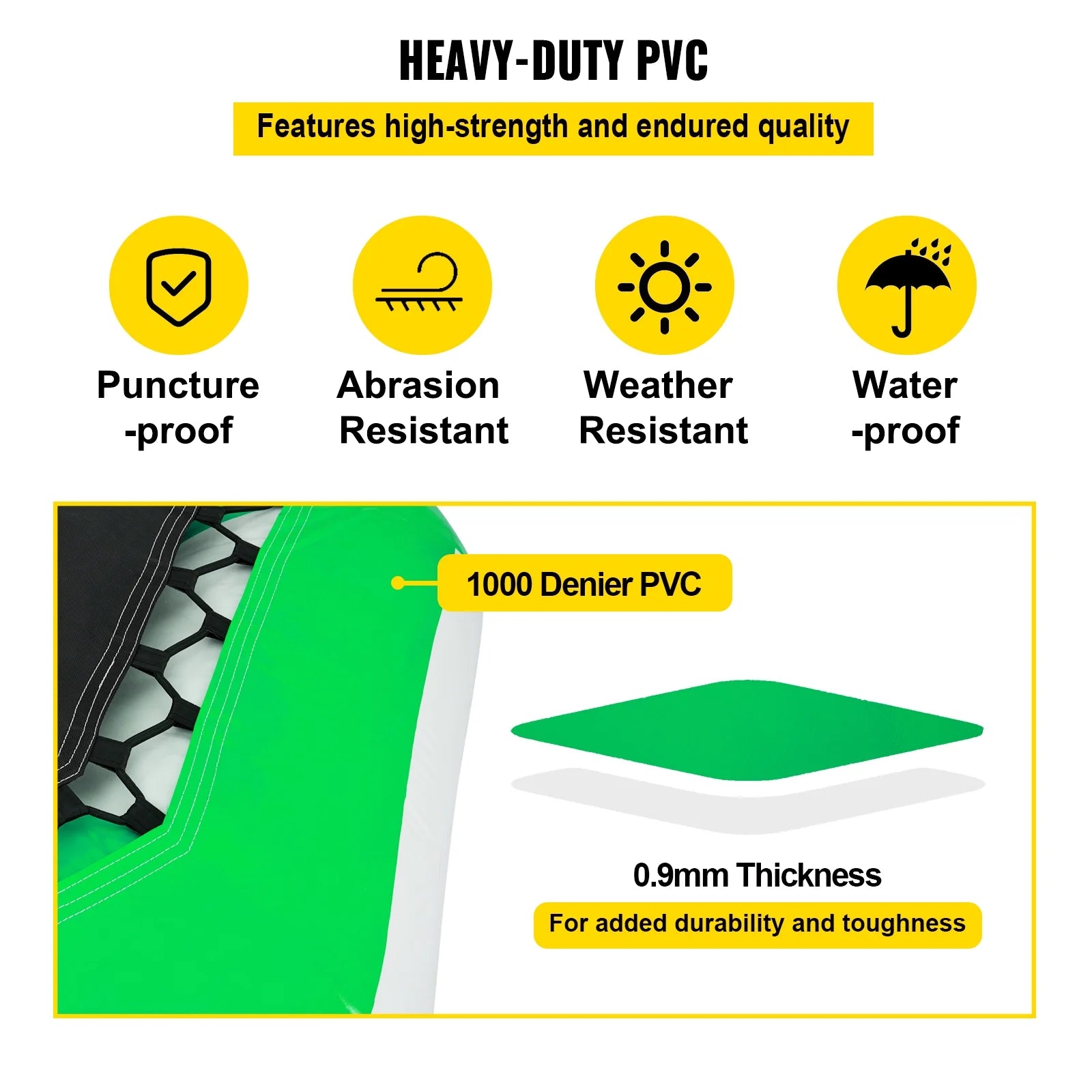 Inflatable Water Trampoline 10ft with Yellow Slide and 4-Step Ladder B37387