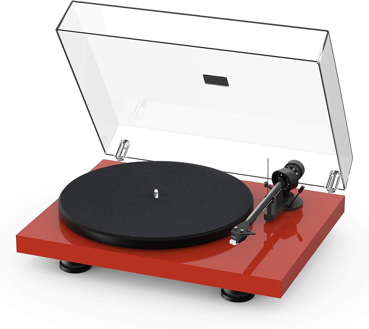 High Gloss Black Turntable with Carbon Fiber Tonearm and Sumiko Rainier Phono Cartridge X604