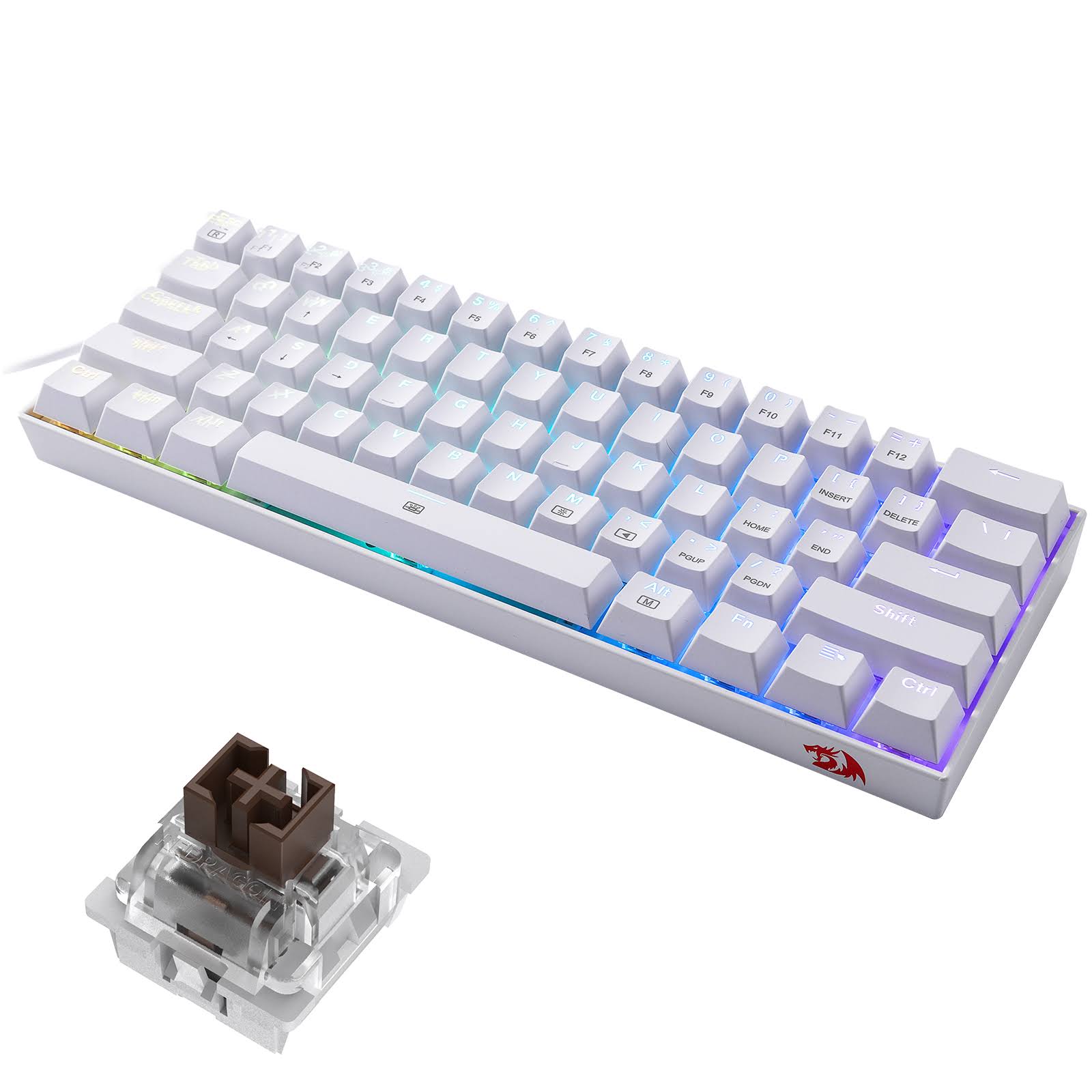 K630 Wired RGB 60% Mechanical Keyboard with Tactile Brown Switch E275104