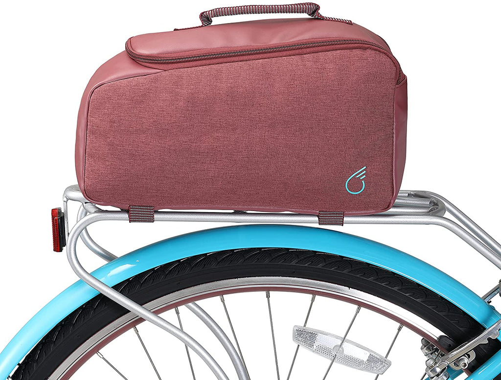 Burgundy Waterproof Bicycle Pannier Bag Rear Rack Trunk with Carry Handle N270