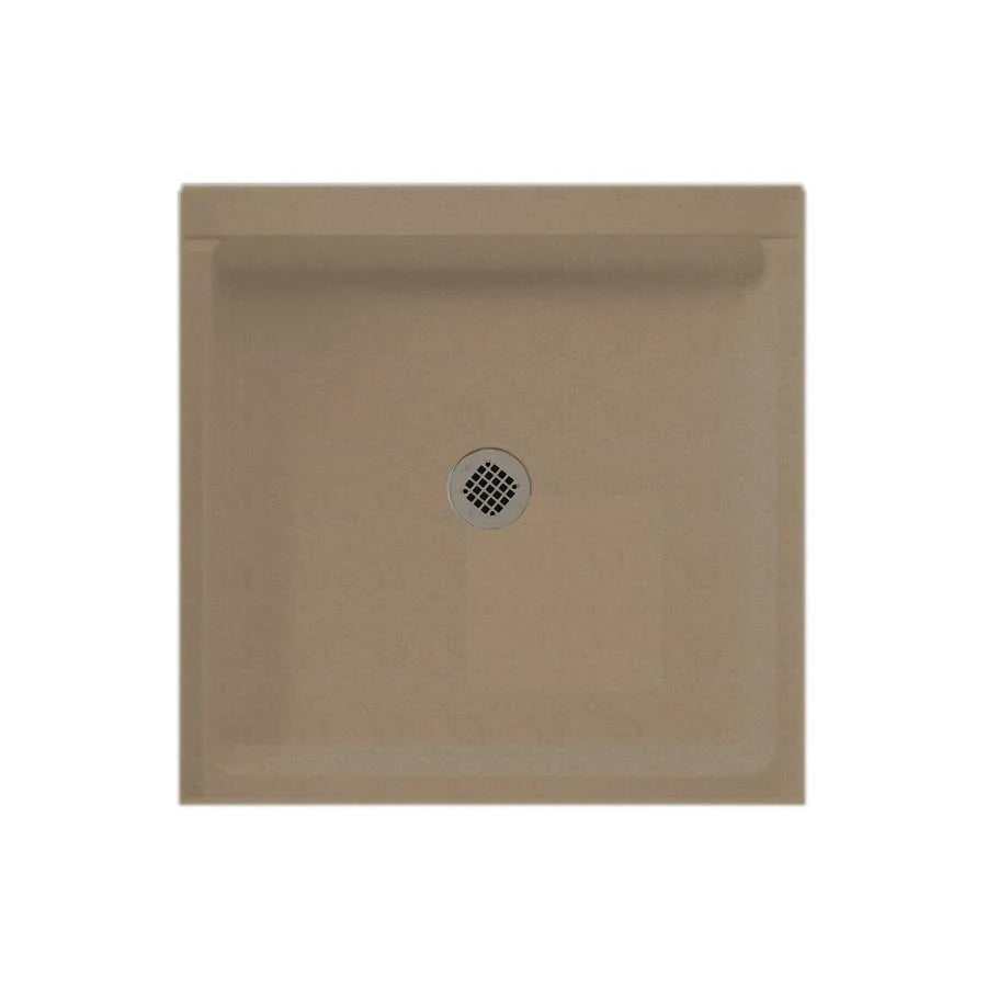 Solid Surface 32-in x 32-in Shower Base with Center Drain in Barley B9474