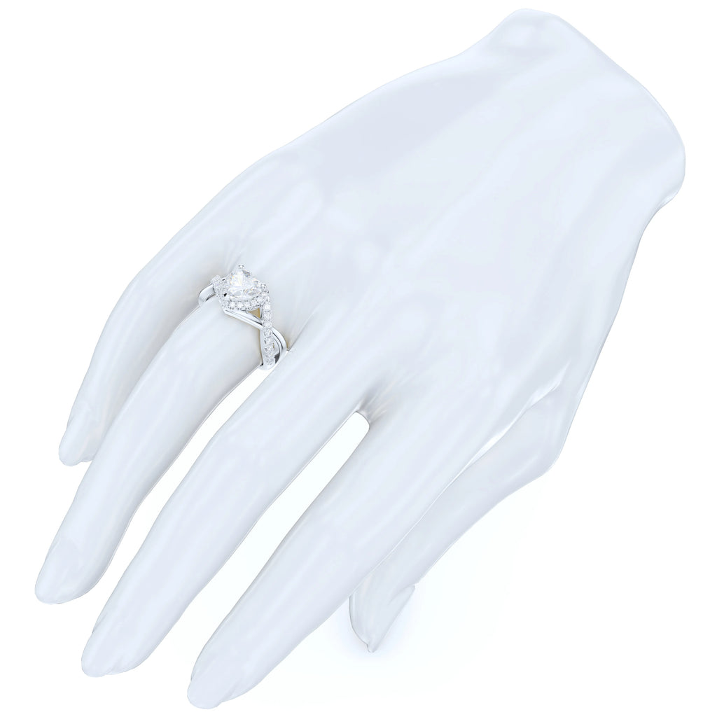 Split Shank Simulated Diamond Halo Ring O267667