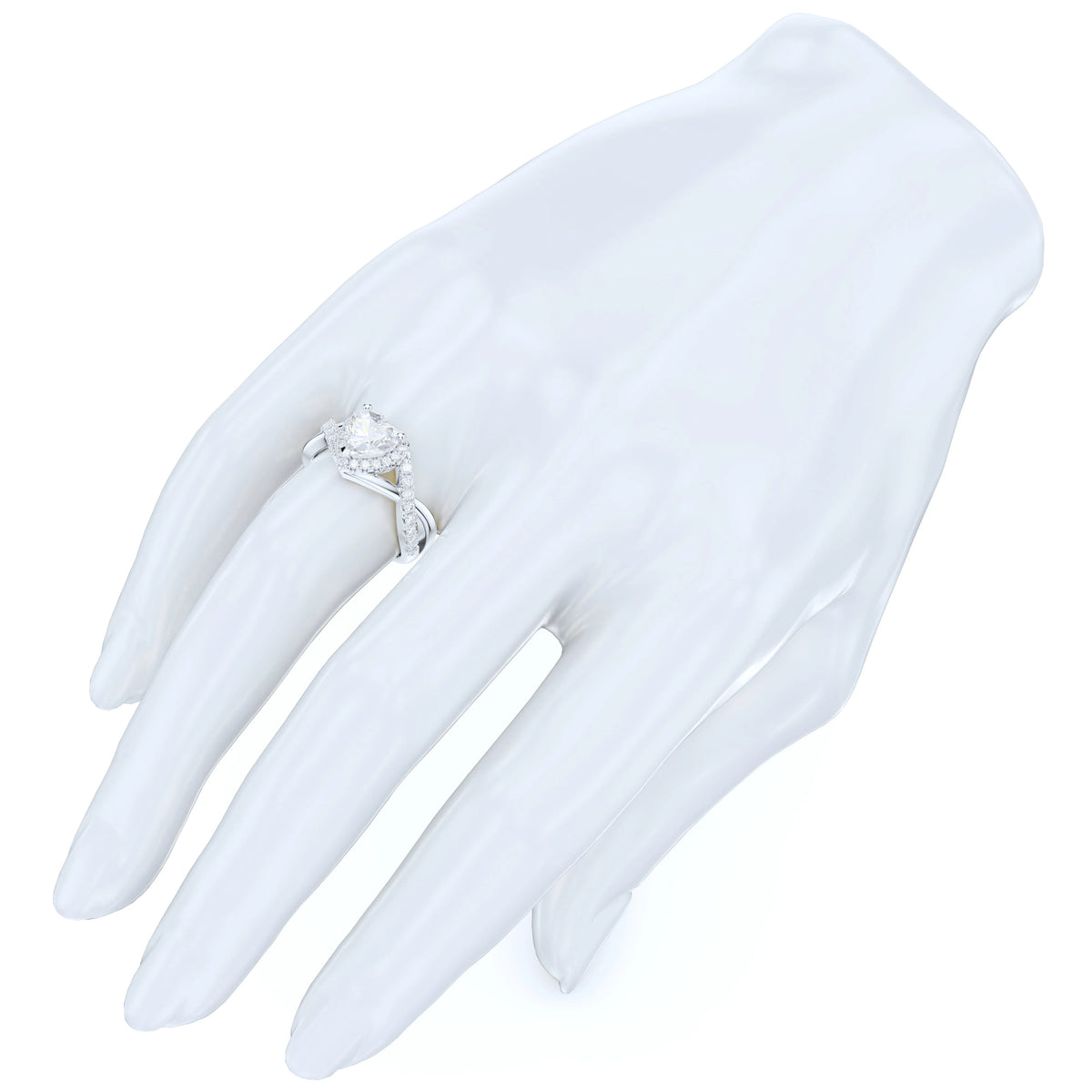 Split Shank Simulated Diamond Halo Ring O267667