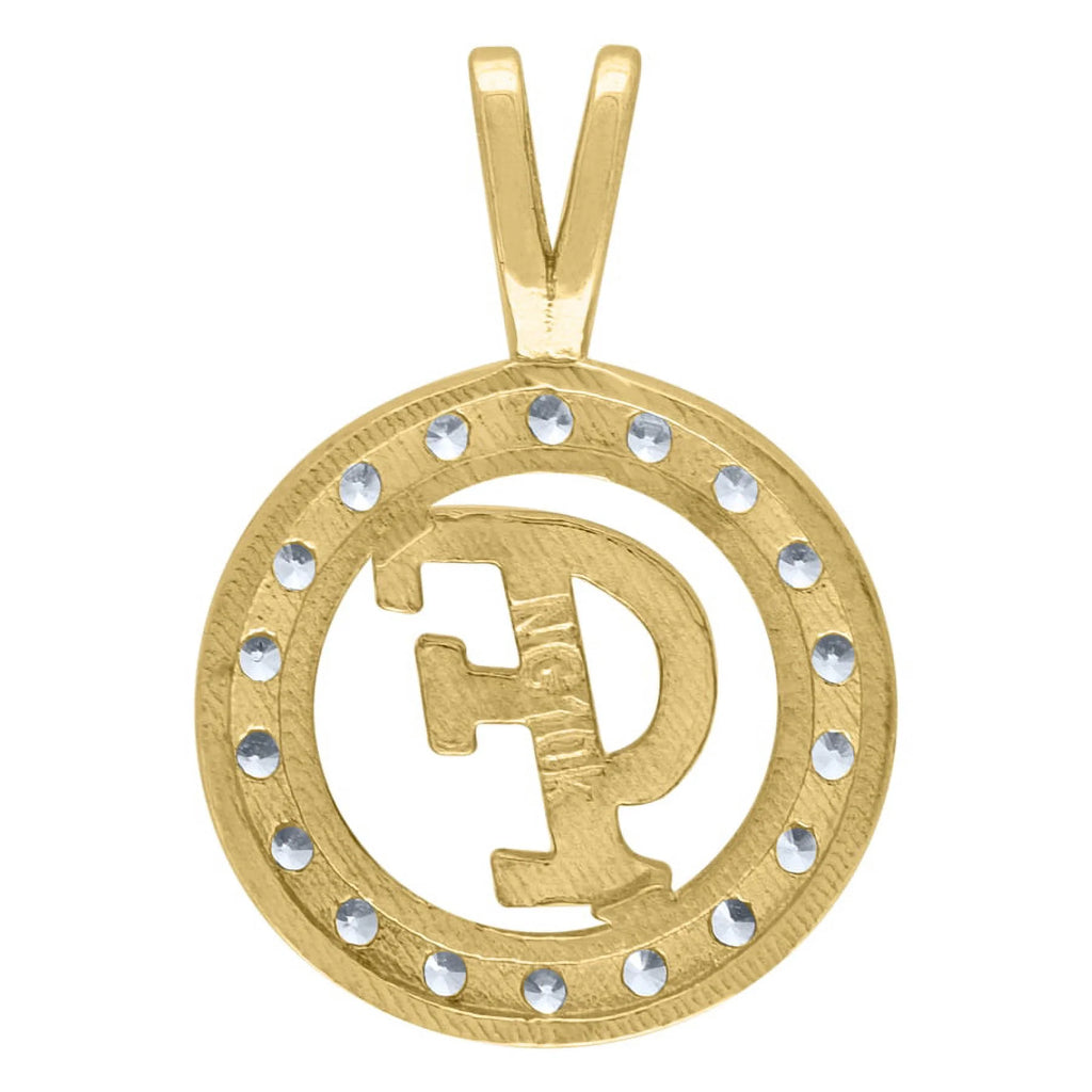 10k Two Tone Gold CZ Pendant Necklace Z61461