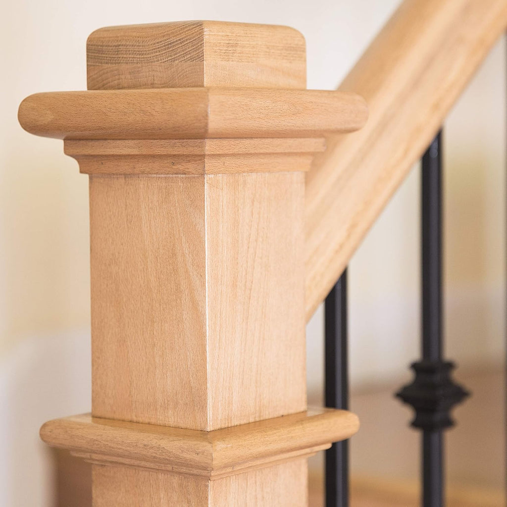 Wood Box Newel Plain Style 48 inch Staircase Post (Red Oak) X163