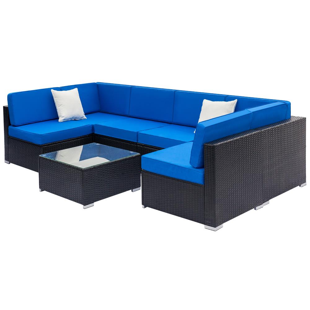 Black Small Size Sectional Sofa U7703