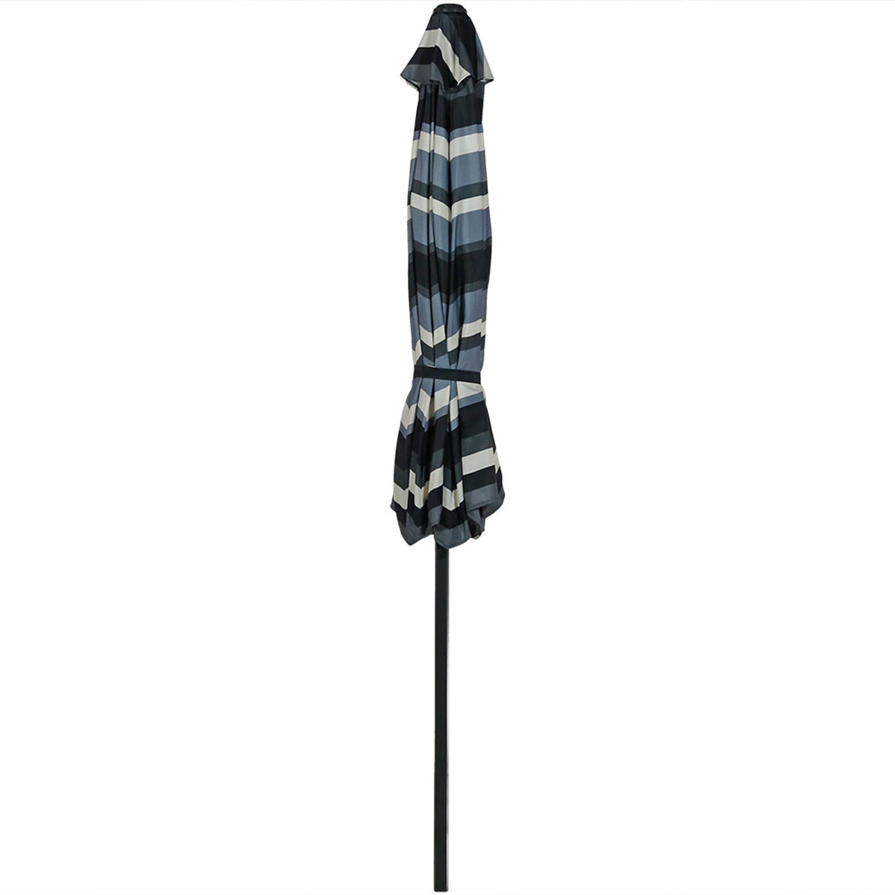 Striped 9' Patio Umbrella with Push Button Tilt & Crank F196576