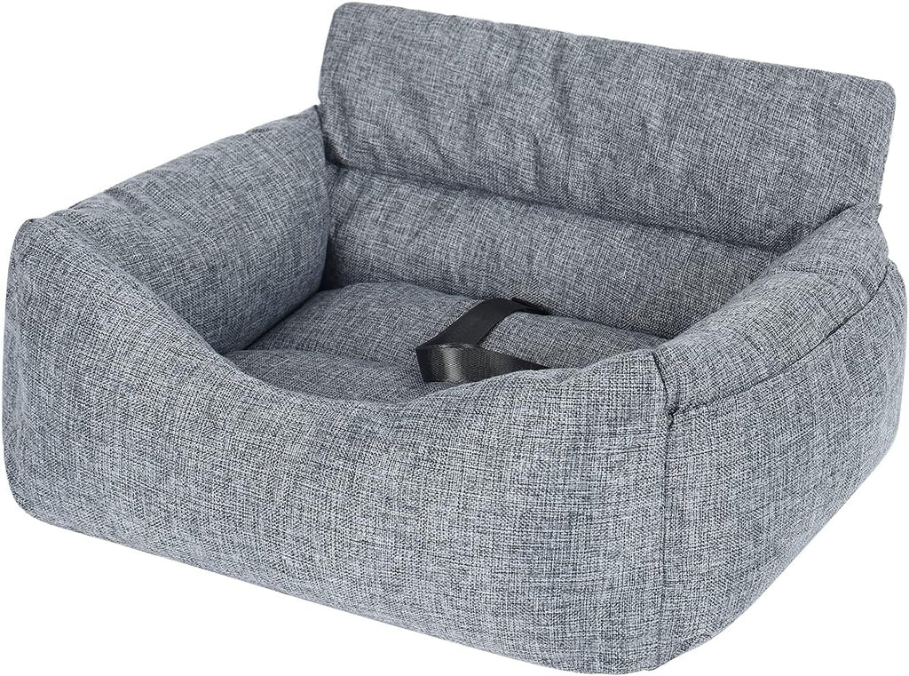 Dog Car Seat Pet Booster Seat 2-in-1 Car Dog Bed with Storage Pocket Waterproof Non-Slip T4414