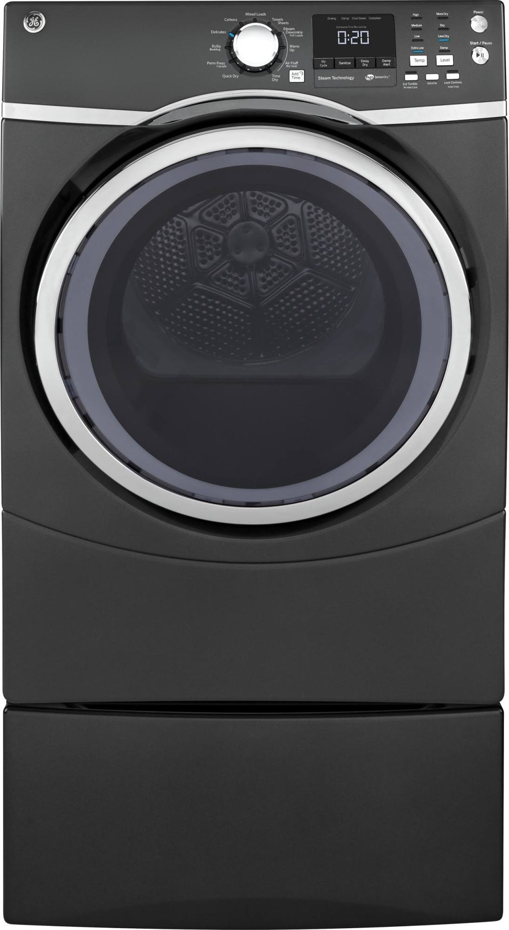 Gray Electric Dryer with Steam P10565