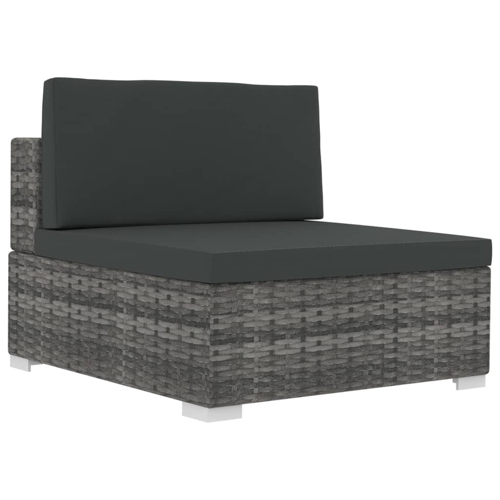 4 Piece Patio Sofa Set with Cushions Poly Rattan Gray A790