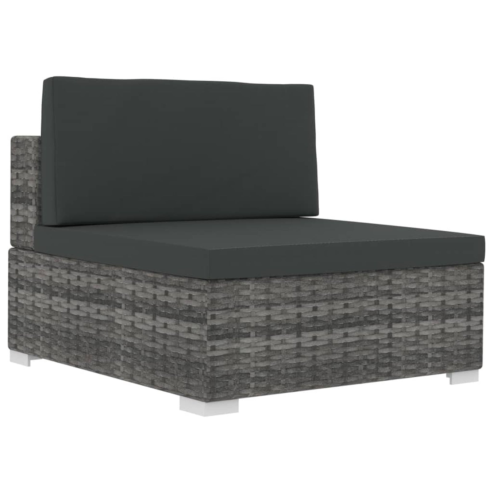 4 Piece Patio Sofa Set with Cushions Poly Rattan Gray A790