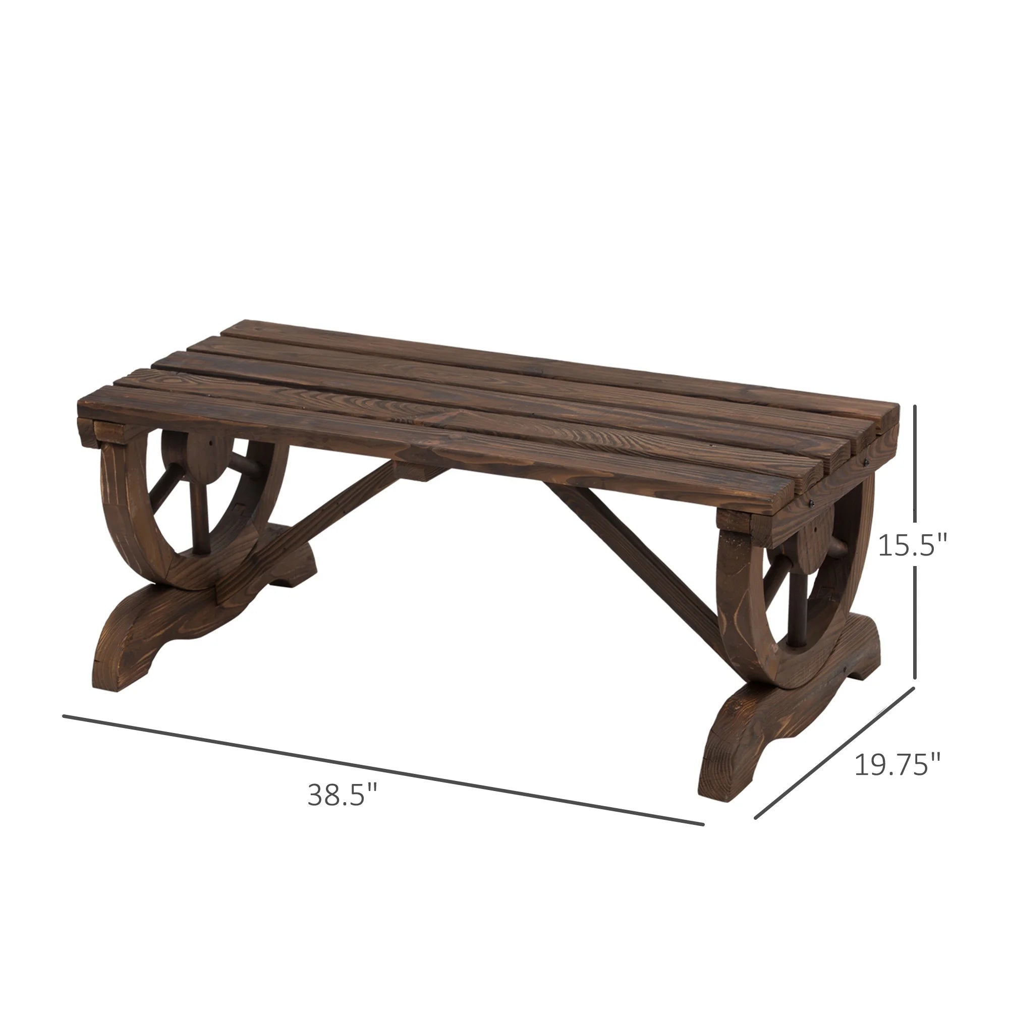 2-Person Wood Outdoor Garden Bench U60601