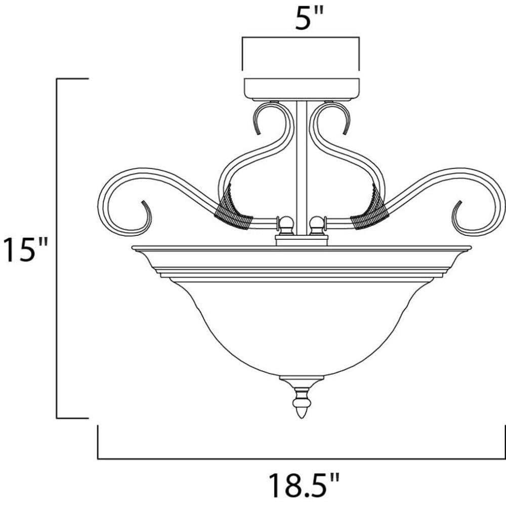 18.5-in Kentucky Bronze Incandescent Semi-Flush Mount Light Q9191