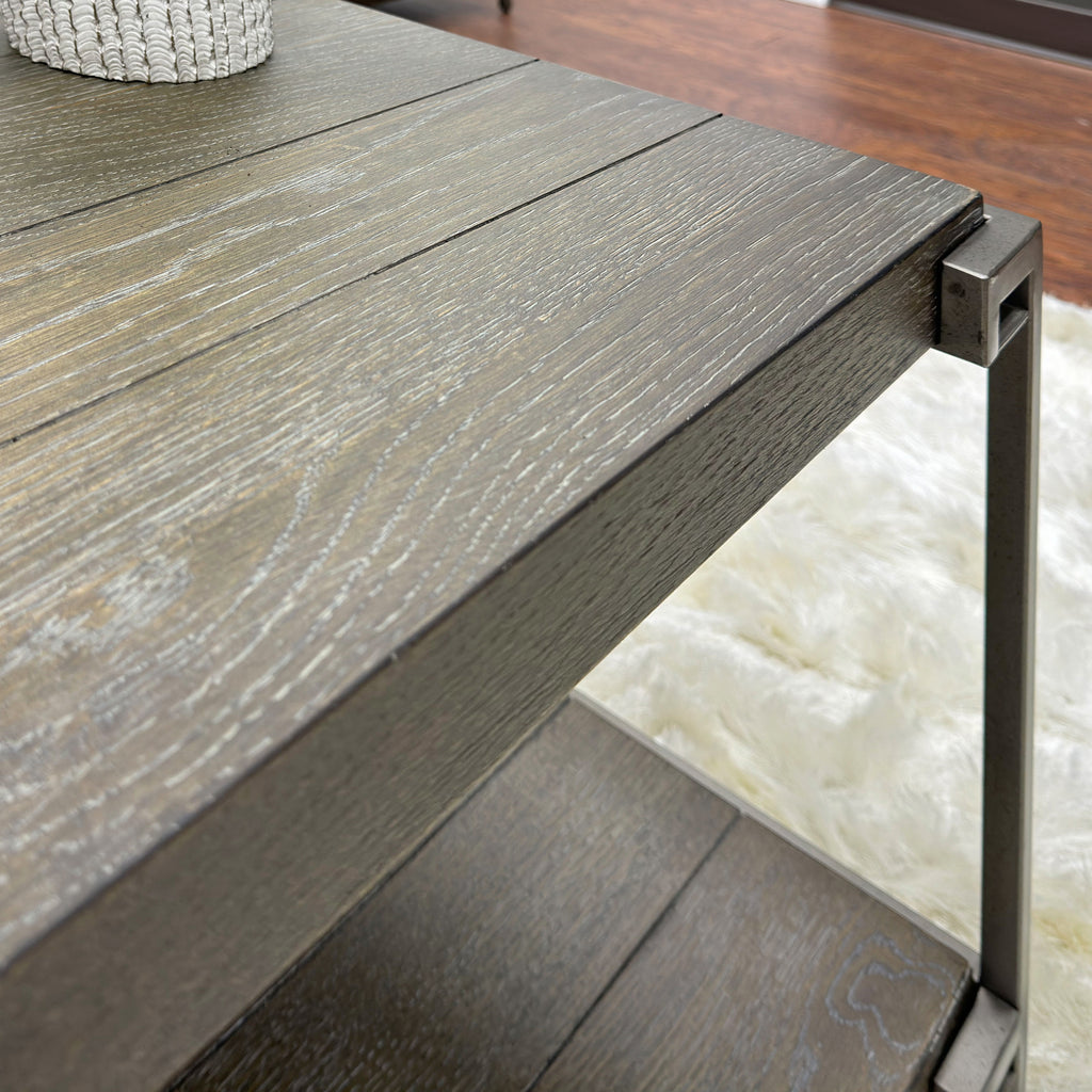 Graphite Gray Wood/Metal End Table with Shelf P5310