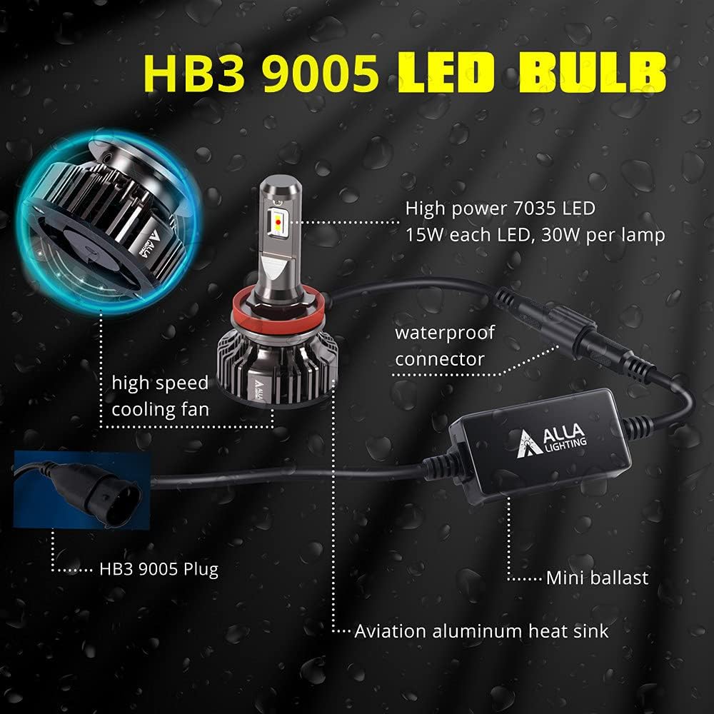 6500K Xenon White LED Headlights Bulbs Pack of 2 C370346