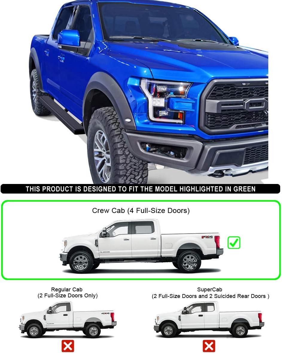 4in Black Running Boards V44206
