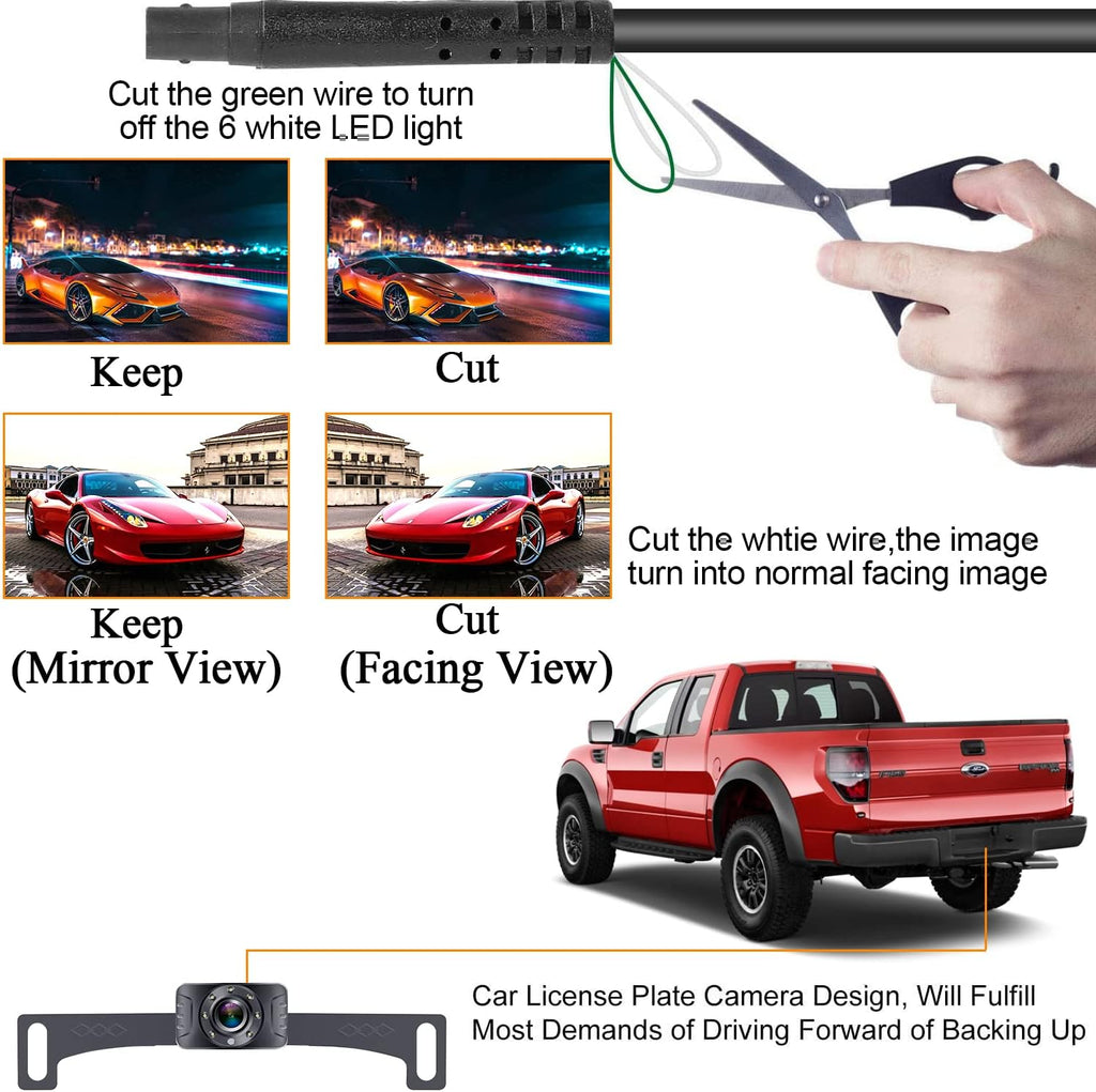 2 Pack HD 1080P Wired Backup Camera with 5 Inch Monitor Y389269