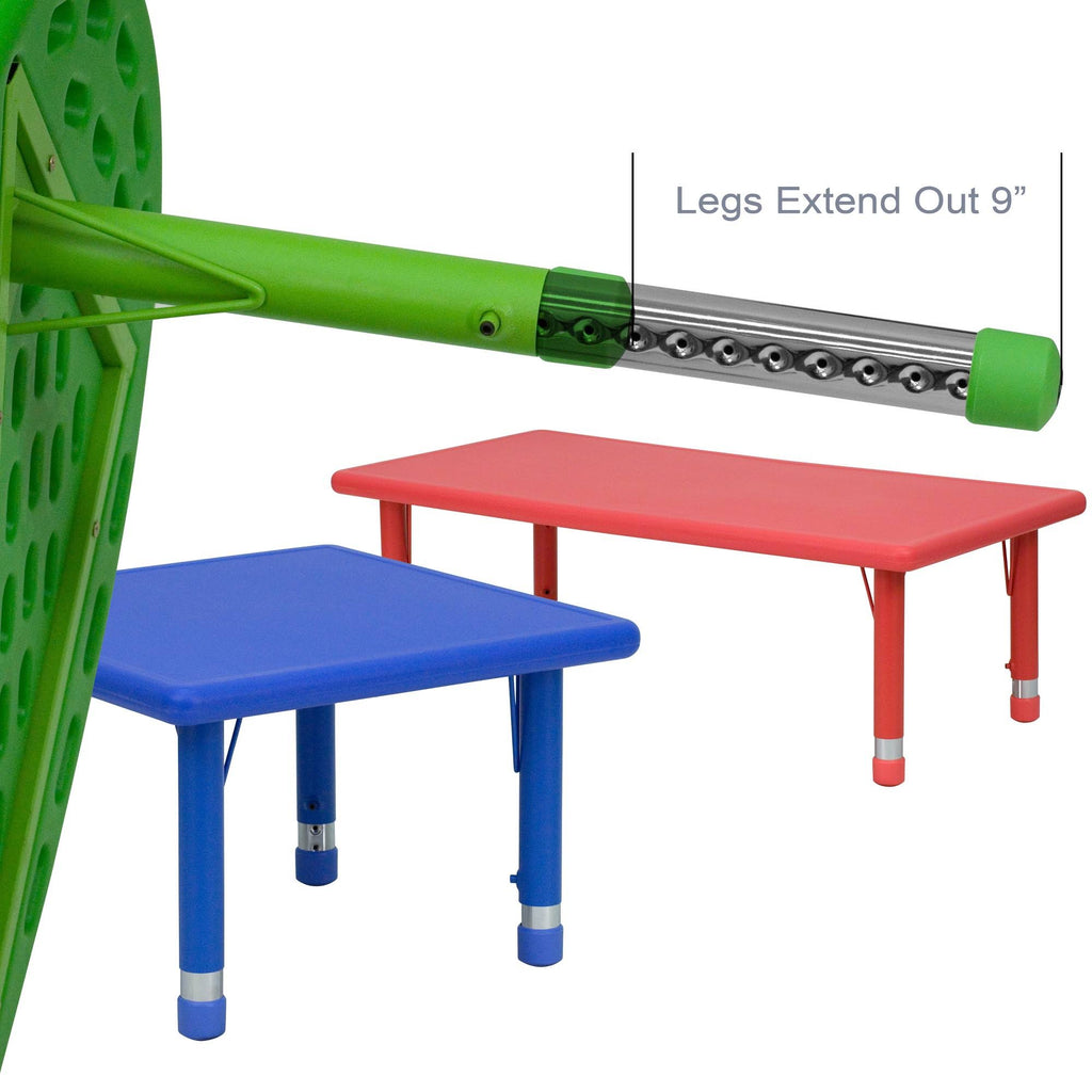 Blue Plastic Height Adjustable Activity Table Y52374