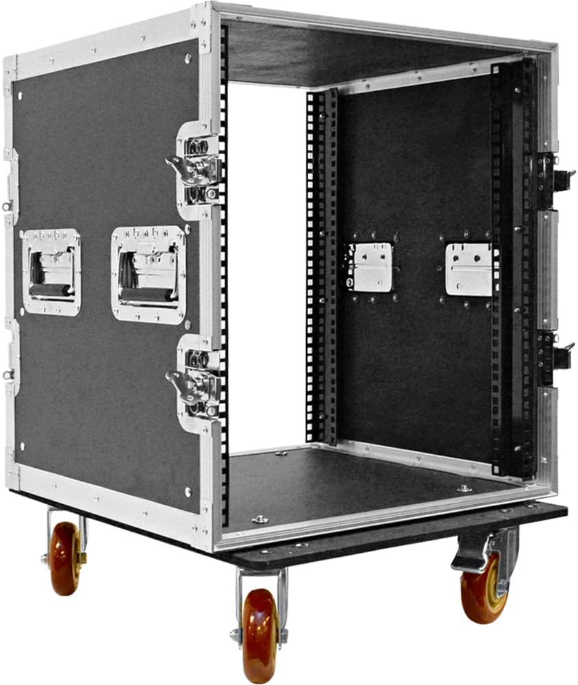 Heavy Duty 12 Space ATA Rack Case with 4 Inch Casters P454109