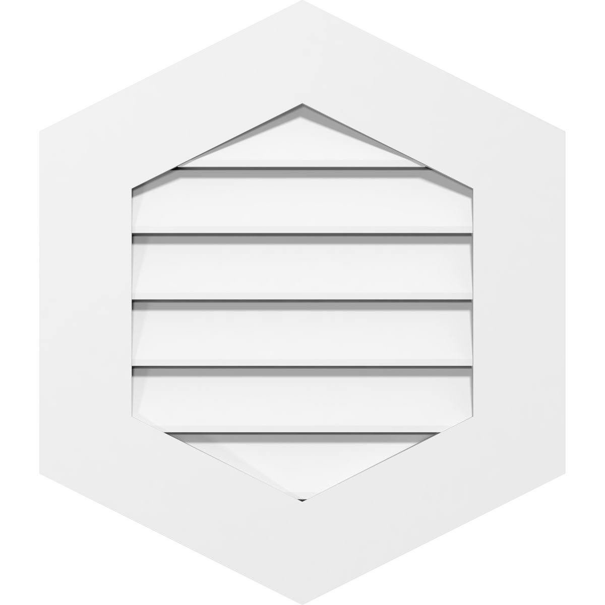 20x22W x 34x22H Vertical Peaked Surface Mount PVC Gable Vent 9/12 Pitch G458