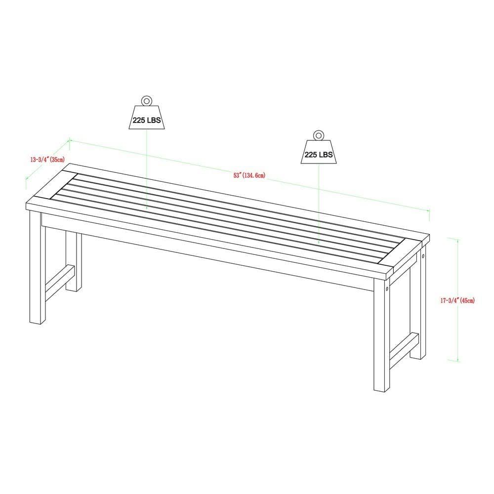 Gray Wash Solid Acacia Wood Patio Dining Bench G535843