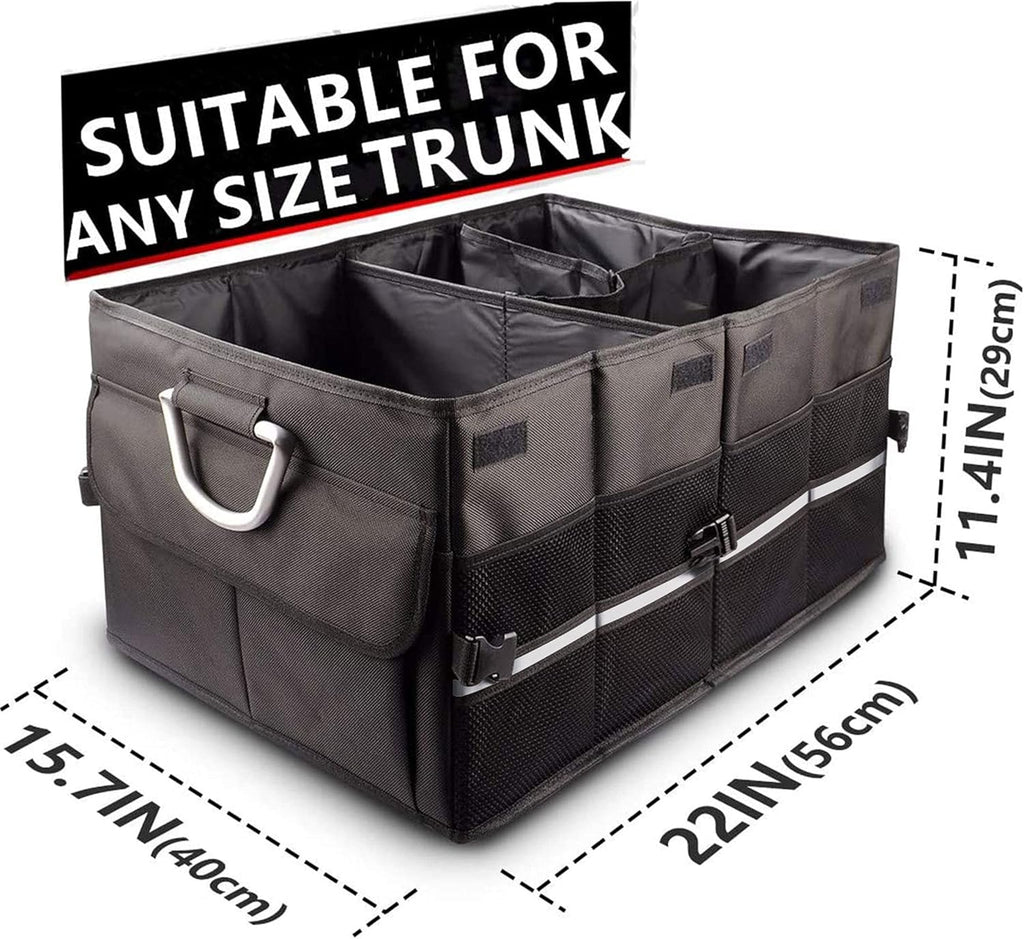 Car Trunk Organizer With Two Lids, Expandable Large Capacity, Non-Slip Bottom, Oxford Fabric O691