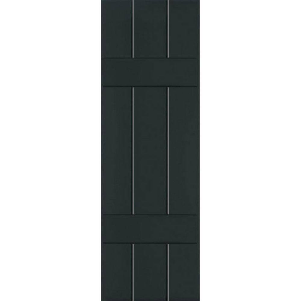 2-Pack 12-in W x 42-in H Black Forest Green Board and Batten Wood Exterior Shutters L32136