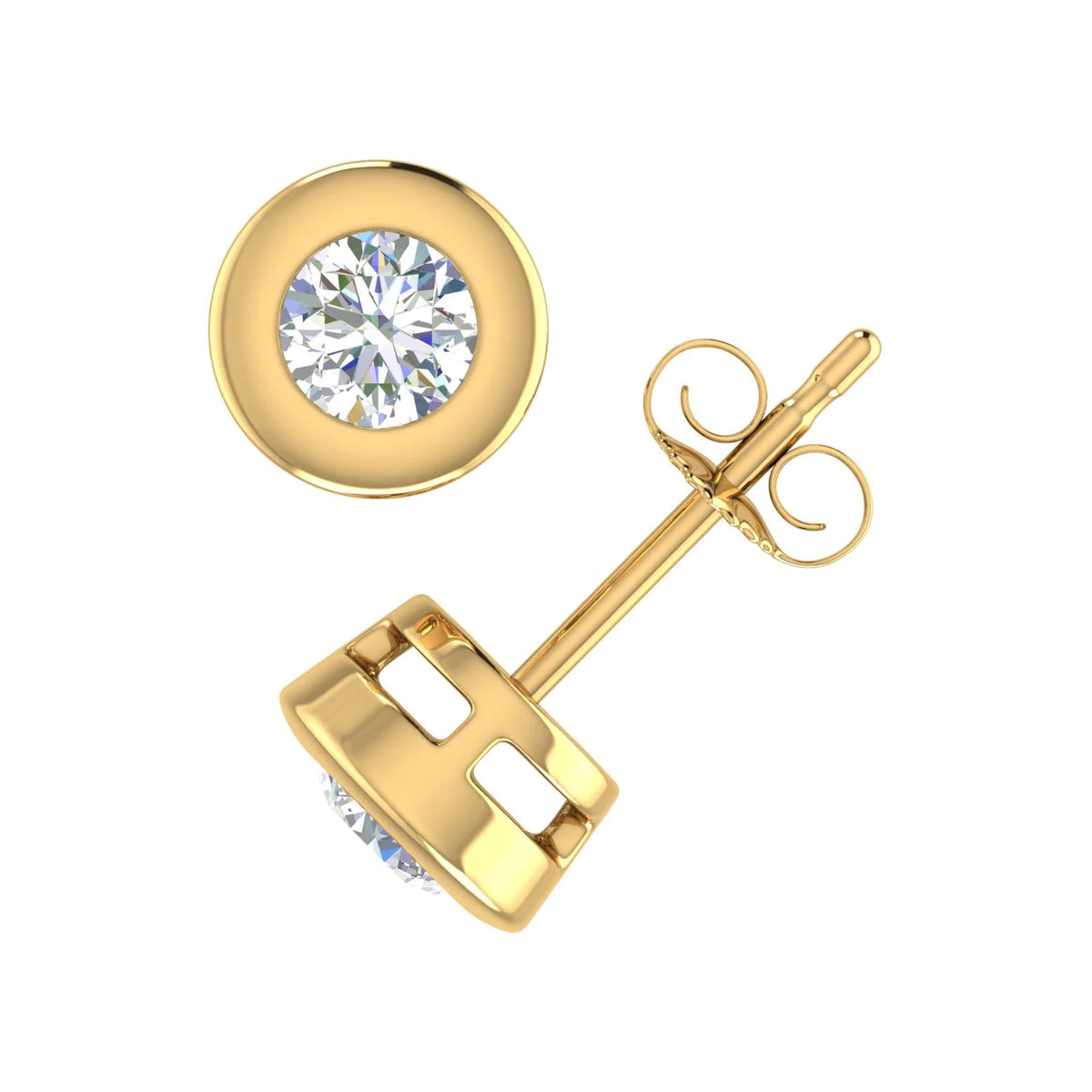 10K Yellow Gold Diamond Stud Earrings T59290