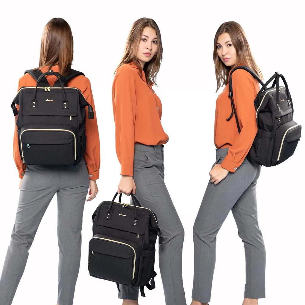 17" Waterproof Laptop Backpack with USB-Black L3921