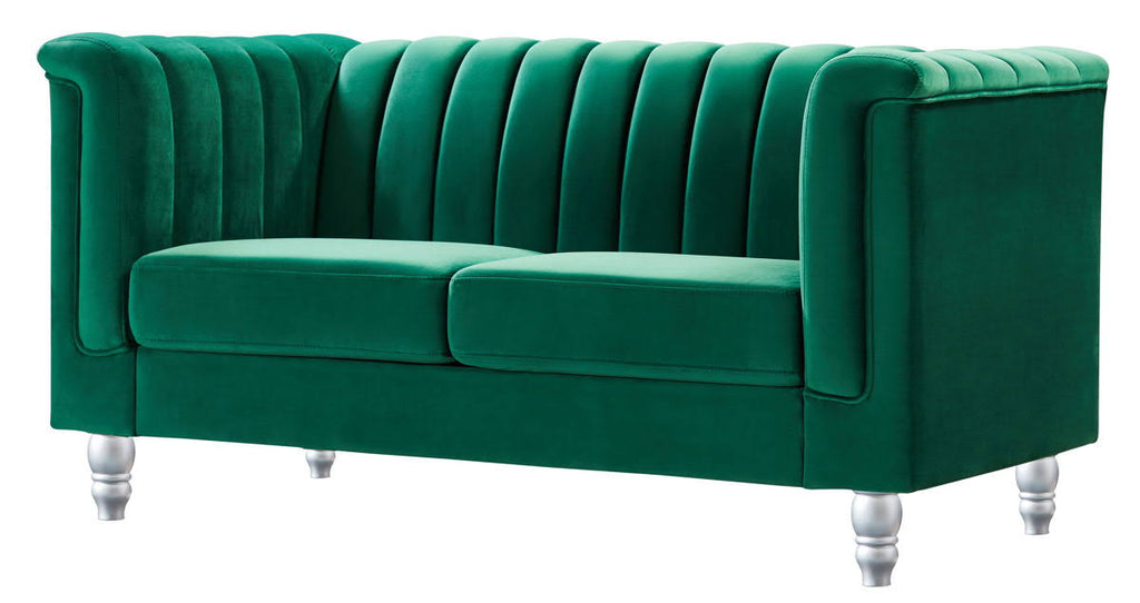Green Velvet Loveseat O9413