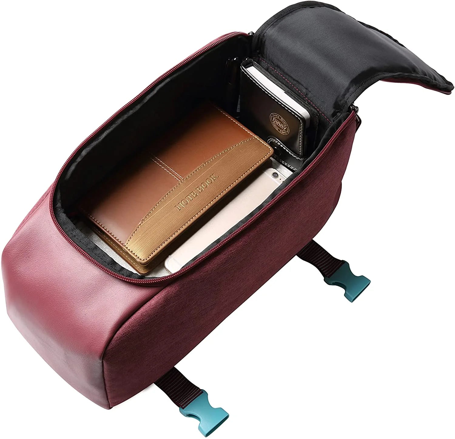 Burgundy Waterproof Bicycle Pannier Bag Rear Rack Trunk with Carry Handle N270
