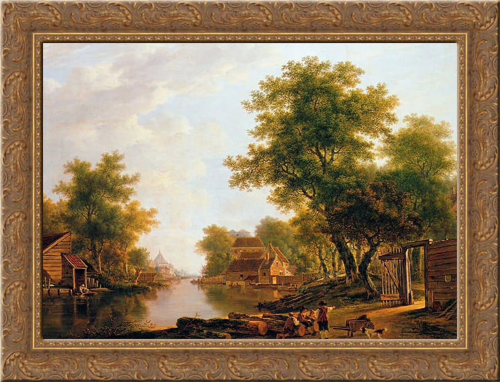 24x18 Gold Ornate Wood Framed Canvas Art K92440